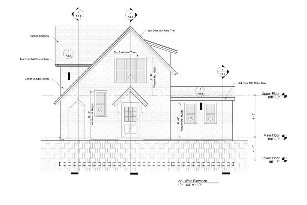 residential exterior elevation drawing